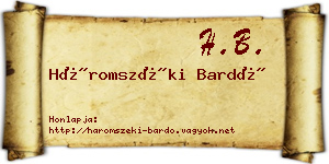 Háromszéki Bardó névjegykártya